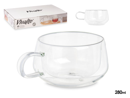 Borosilikatinio stiklo arbatos puodelis 280 ml, 6×14×10 cm, 85368, Kinvara