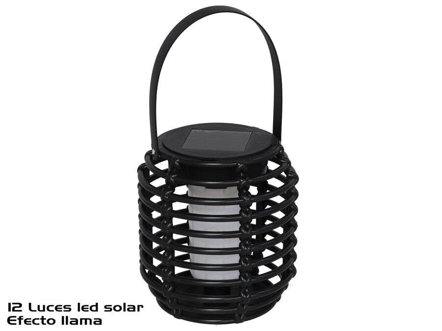 Juodas saulės žibintas, 12 LED, 10.00 x 10.00 x 11.00, GARDEN ENJOY