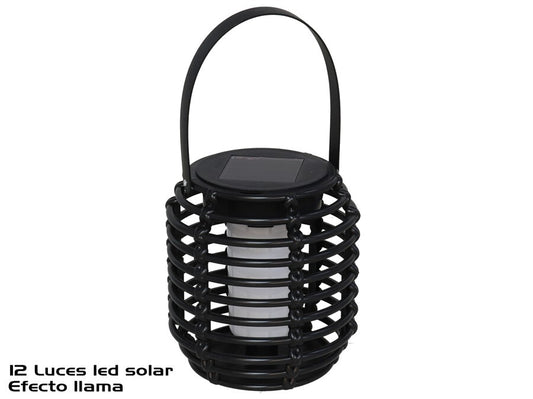 Juodas saulės žibintas, 12 LED, 10.00 x 10.00 x 11.00, GARDEN ENJOY