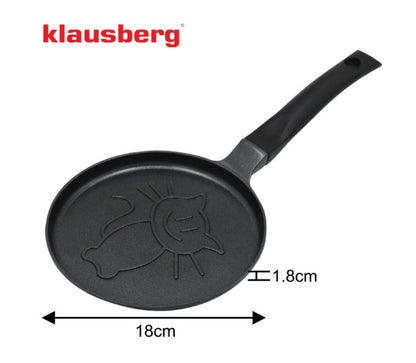 Blynų keptuvė su kačiuko raštu, aliumininė, su nepridegančia danga, Ø18 cm, KB 7973, Klausberg