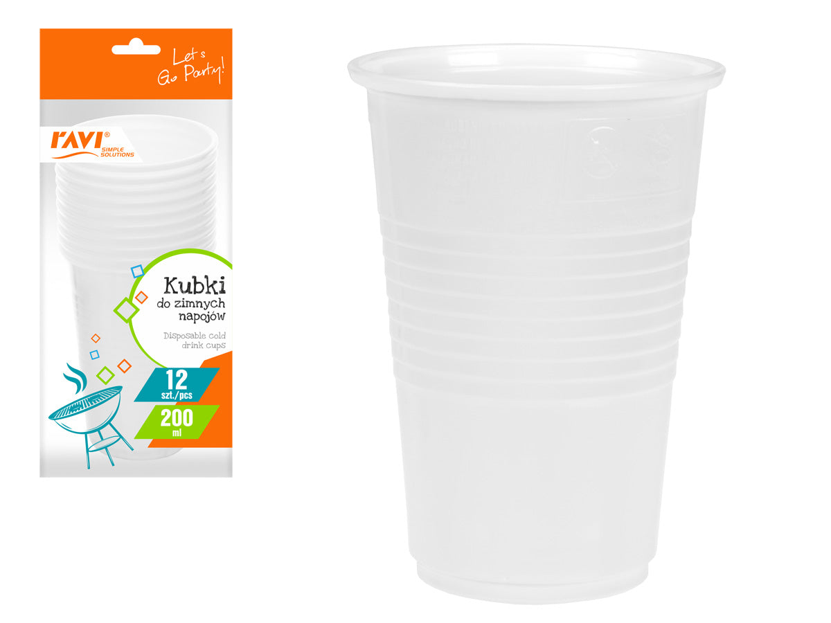 Vienkartiniai puodeliai šaltiems gėrimams, 200 ml, 12 vnt., 13.5 x 7 x 30, 01313, Simple Solution