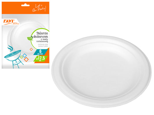 NJB desertinės lėkštės iš celiuliozės masės, 6 vnt., 1.6 x 18, 20354, Simple Solution