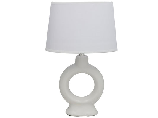 Balta keraminė stalinė lempa, 14.00 × 23.00 × 36.00 cm, DECORLIFE