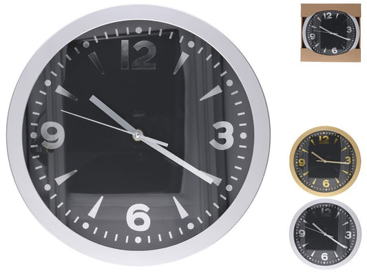 Sieninis laikrodis, 2 spalvos, auksinė/sidabrinė, 30 x 30 x 4,3 cm, DECORLIFE