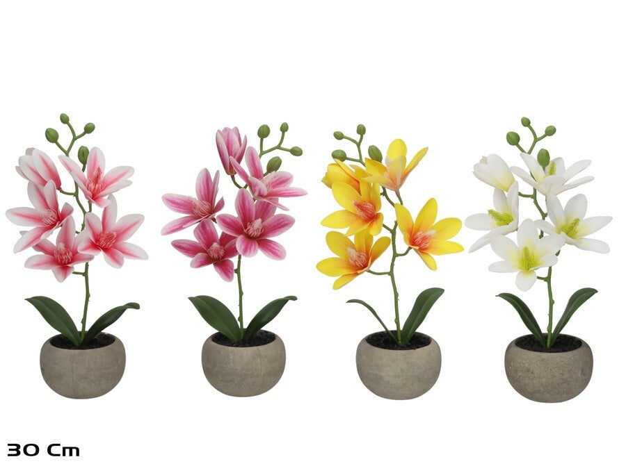 Dirbtinė magnolija vazone x3 – 32 cm, 8,5x13,5x30 cm, LITO