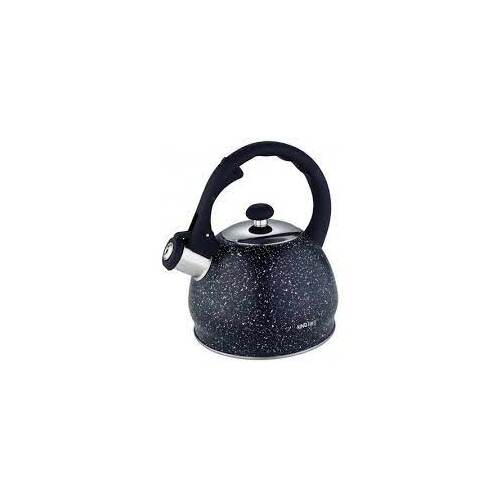 Metalinis juodo marmuro virdulys, su švilpuku ir juoda rankena, 2l KH 1403 Kinghoff