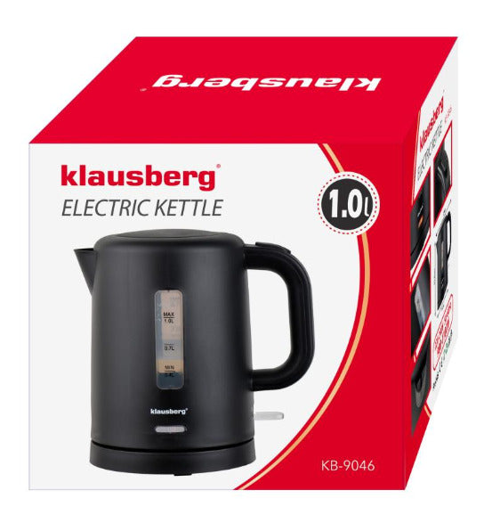 Elektrinis kelioninis virdulys, juodas, 1100W, 1L, KB 9046, Klausberg