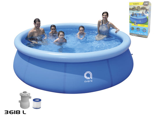 Pripučiamas baseinas su filtru, 3618L, 300 cm x 300 cm, aukštis 76 cm AVENLI