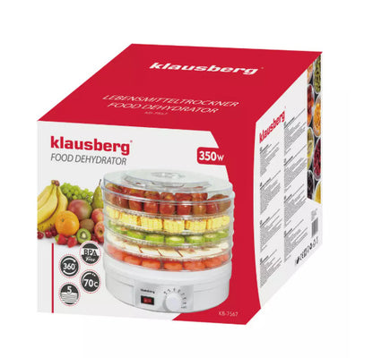 Maisto džiovyklė, 5 padėklai, 350W, KB 7567, Klausberg