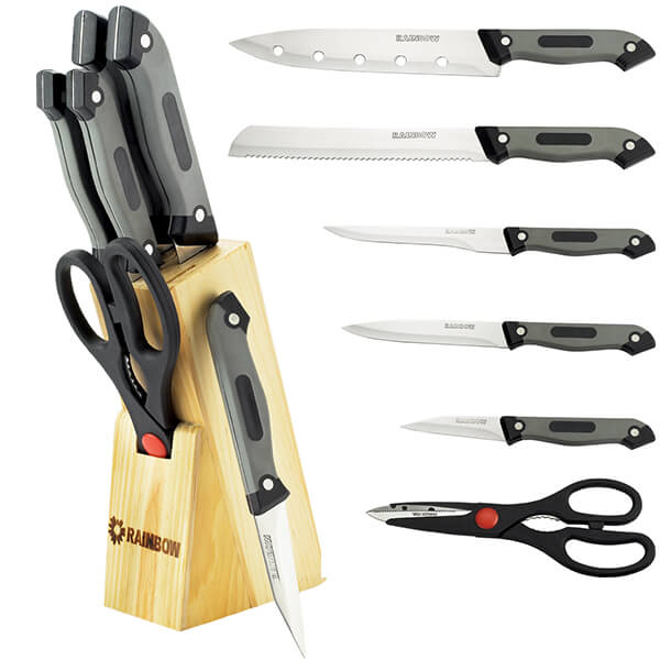 MAESTRO MR 1407 peilių rinkinys su mediniu stovu, 7 dalių