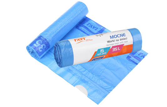 Šiukšlių maišai su juosta 35 l, 15 vnt., 18.5 x 4 x 4, 00713, Simple Solution