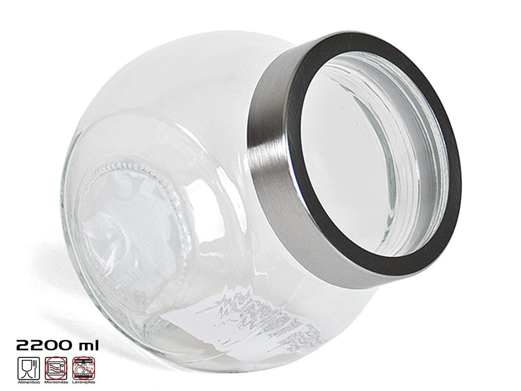 Stiklinis laikymo indas 2200 ml, 17x13x18 cm, KITCHEN&GO