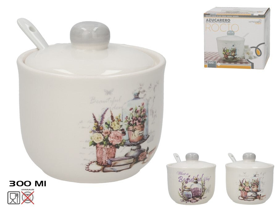 Cukrinė su šaukšteliu, 300 ml, 2 dizainai, 10.00 x 10.00 x 10.50, KITCHEN&GO