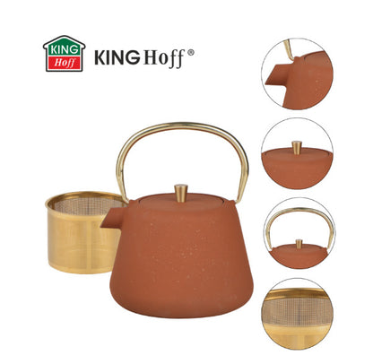 Ketaus arbatinukas su sieteliu, emaliuotas vidus, 1L, KH 1934, Kinghoff