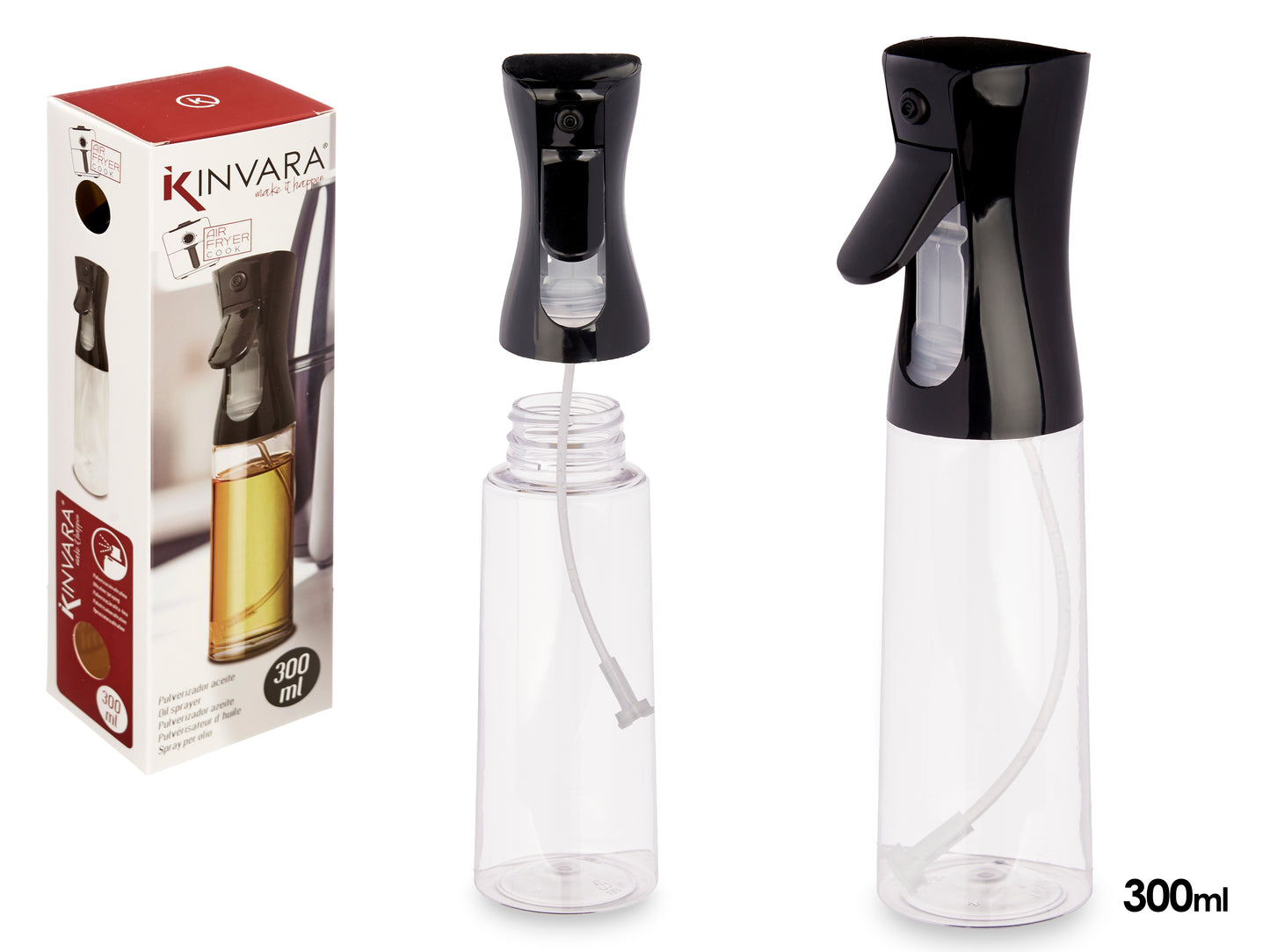 300 ml juoda aliejaus purkštuvo butelis, 24×8×6 cm, 64761, Kinvara