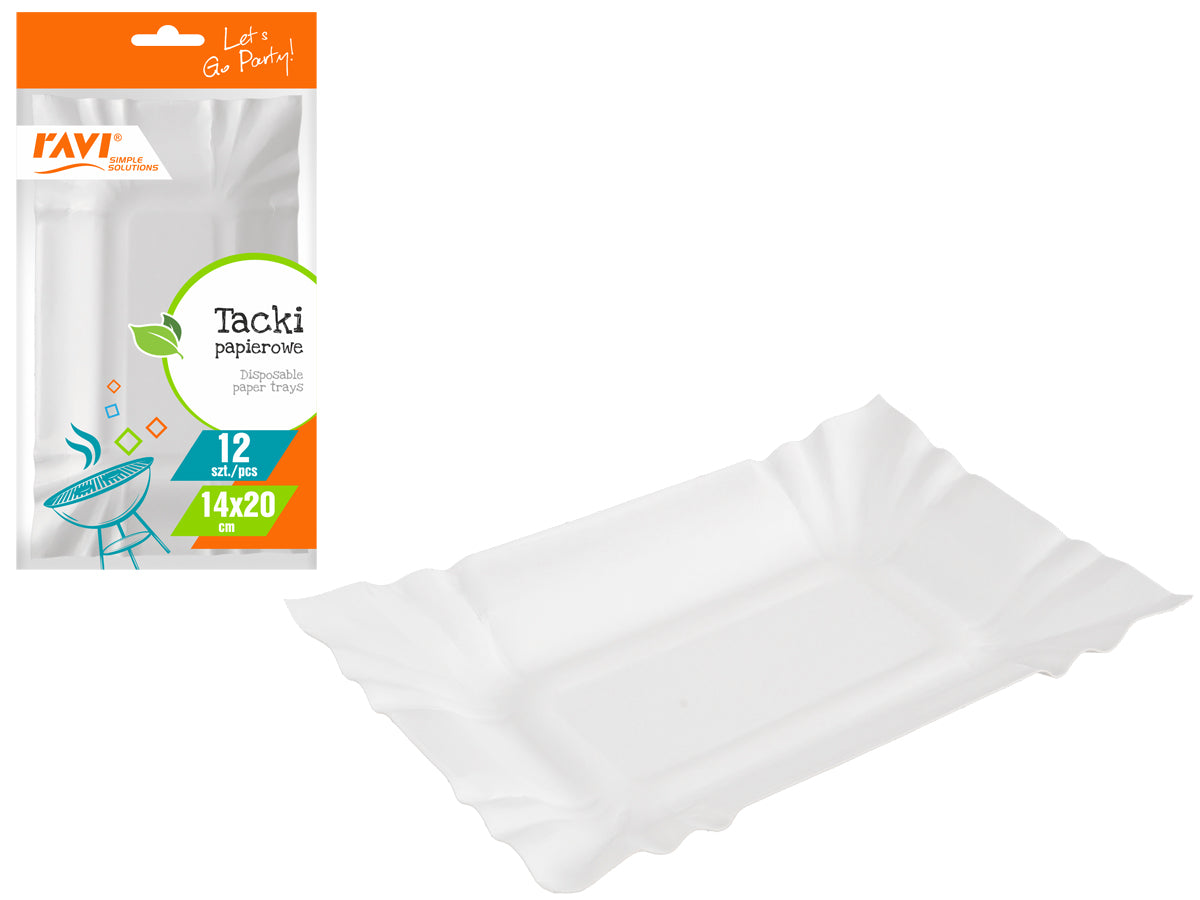 Vienkartiniai popieriniai padėklai, 12 vnt., 15.5 x 2 x 27.5, 00306, Simple Solution