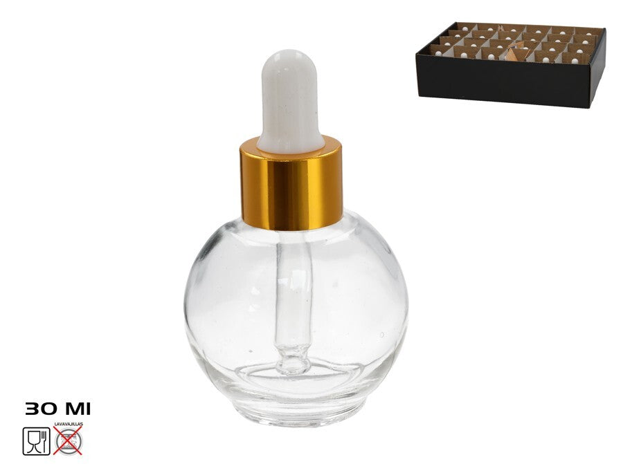 Stiklinis buteliukas su pipete, 30 ml, 4.50 × 4.50 × 7.50 cm, KITCHEN&GO