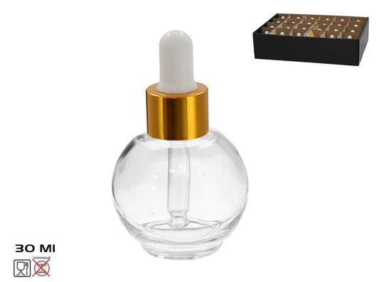 Stiklinis buteliukas su pipete, 30 ml, 4.50 × 4.50 × 7.50 cm, KITCHEN&GO