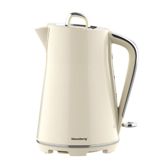 Elektrinis virdulys, nerūdijantis plienas, kreminės spalvos, 1,7 l, 2200 W, KB 9016, Klausberg