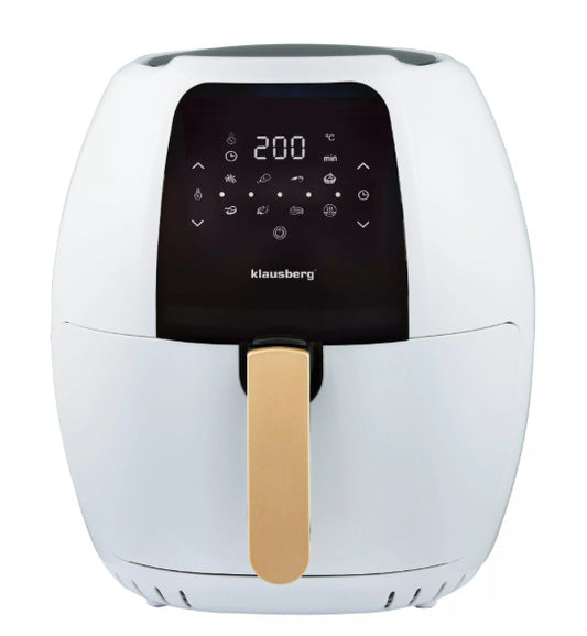 Karšto oro gruzdintuvė, balta ir auksinė, 7.7L, 1800W, KB 7709, Klausberg