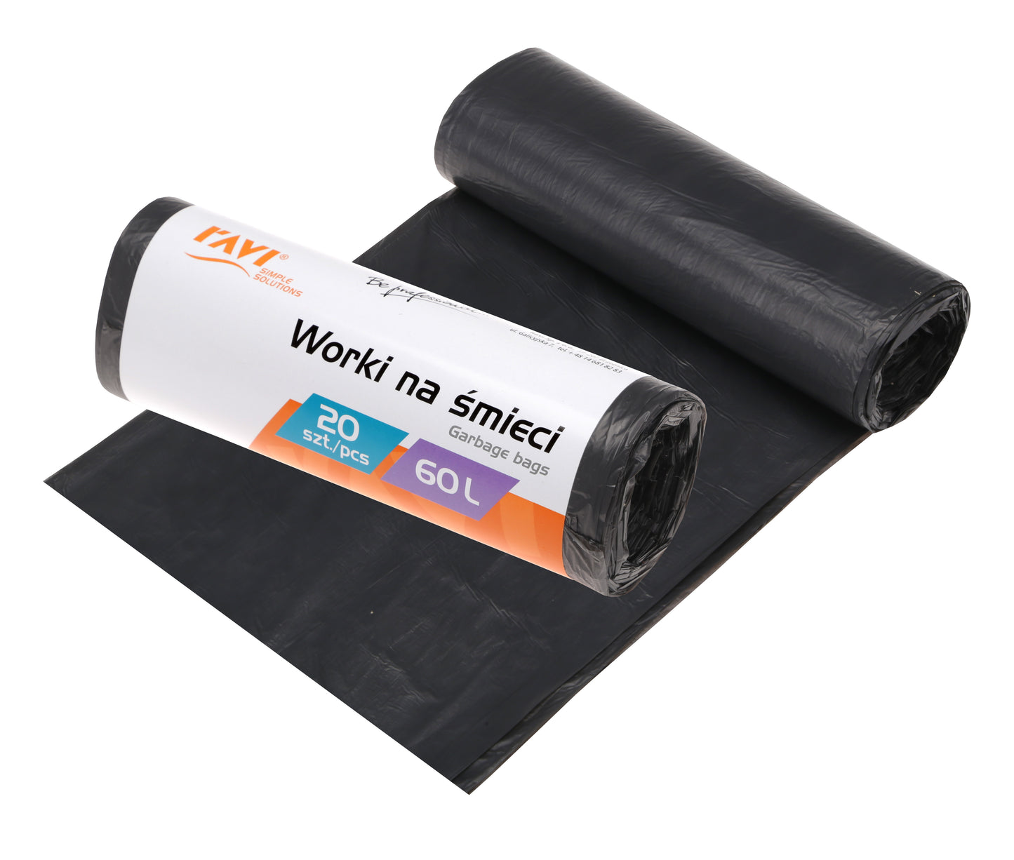 HDPE šiukšlių maišai, 60 l 60 x 80 cm, 20 vnt., 20.5 x 5 x 5, 00712, Simple Solution