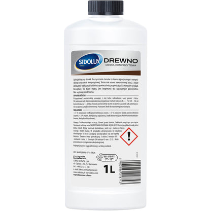 SIDOLUX HOME & GARDEN medinių ir kompozitinių terasų dangų valiklis, 1 l. 9 vnt. dėžėje.
