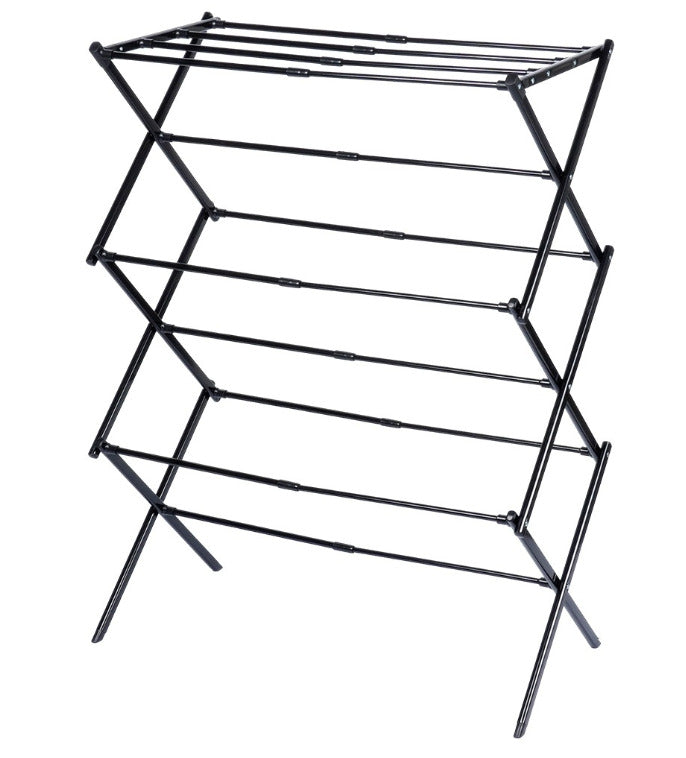 Skalbinių džiovyklė, metalinė, juoda, ištraukiama 44,5–75 x 37,5 x 105 cm, 779105, VILDE