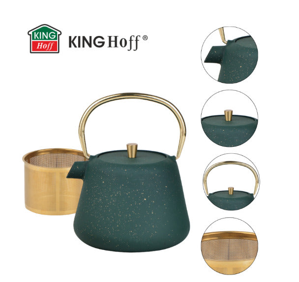 Ketaus arbatinukas su sieteliu, emaliuotas vidus, 1L, KH 1933, Kinghoff