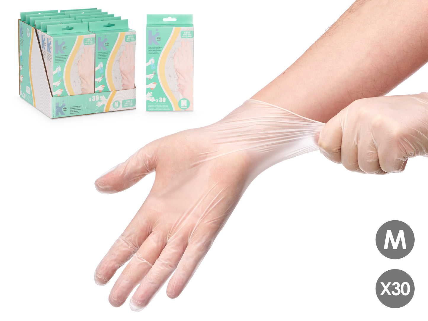 30 nitrilinių pirštinių rinkinys, dydis M, 59451, Kipit