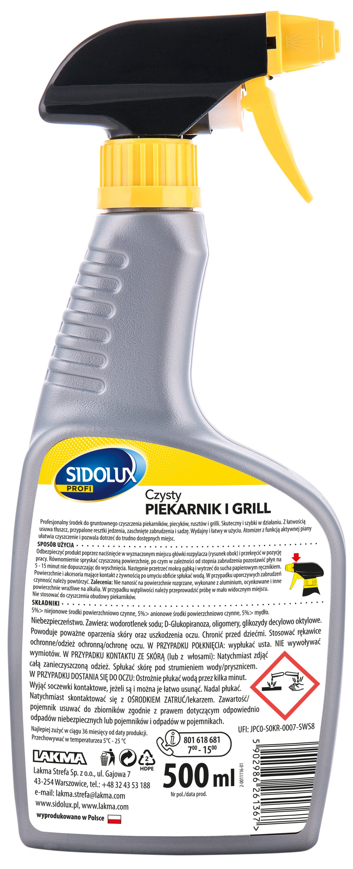 SIDOLUX PROFI orkaičių ir kepsninių valiklis, 500 ml. 12 vnt. dėžėje.