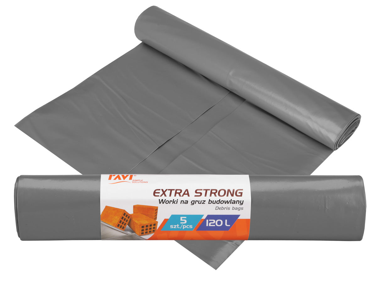 EXTRA STRONG šiukšlių maišai, 120 l LDPE, 5 vnt., 37 x 7 x 7, 00739, Simple Solution