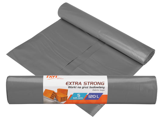 EXTRA STRONG šiukšlių maišai, 120 l LDPE, 5 vnt., 37 x 7 x 7, 00739, Simple Solution