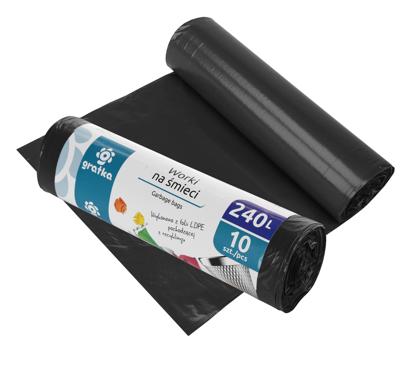 Šiukšlių maišai 240 l LDPE, 10 vnt., 7.5 x 28 x 7.5, 10710, Gratka