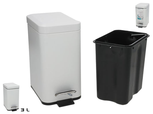 Balta vonios kambario šiukšliadėžė, 3 l, 24.00 x 13.00 x 25.00, BATH&GO