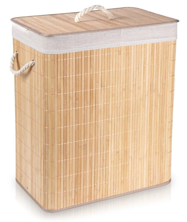 Skalbinių krepšys, bambukinis, smėlio spalvos, 90L, 569694, Vilde