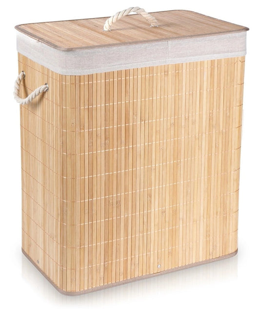 Skalbinių krepšys, bambukinis, smėlio spalvos, 90L, 569694, Vilde