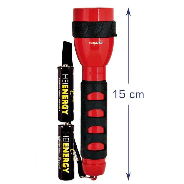Raudonas žibintuvėlis su 5 LED, ilgis 15 cm, 4003557, Heitech