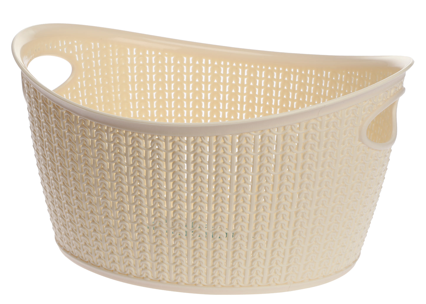 Plastikinis krepšys su mezgimo raštu, 9 l, 22814, kreminis, 35 x 28,5 x 18,5, ALSEA