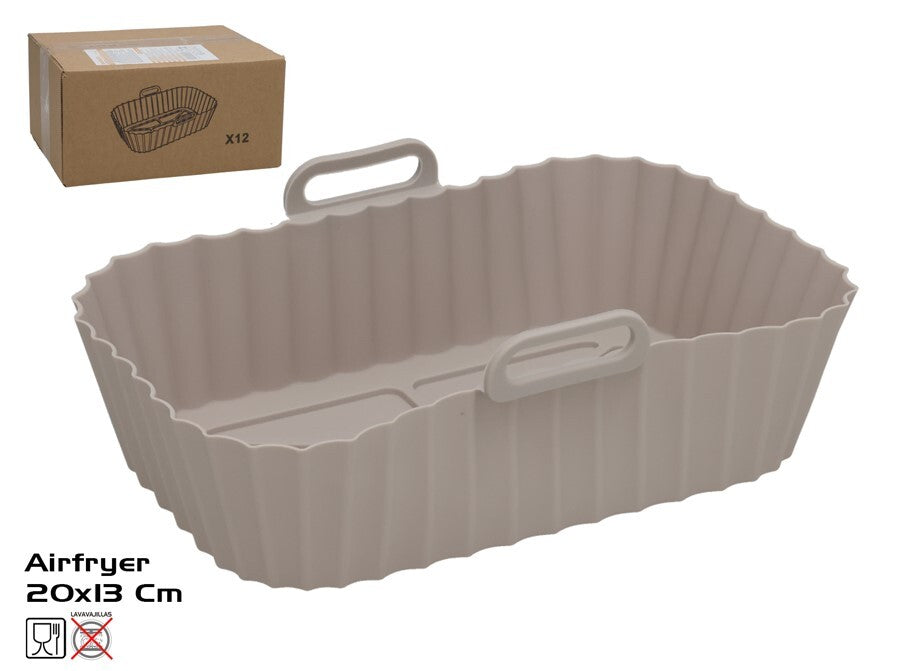 Silikoninis įdėklas oro gruzdintuvei, pilkas, 13.00 x 20.00 x 6.50, KITCHEN&GO