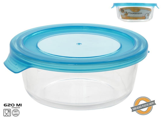 Apvali stiklinė pietų dėžutė 620 ml, 6 x 17 x 15,5 cm, KITCHEN&GO