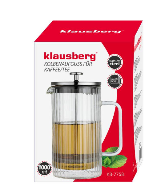 Kavos/ arbatos presas, 1L, stiklas, KB 7758, Klausberg
