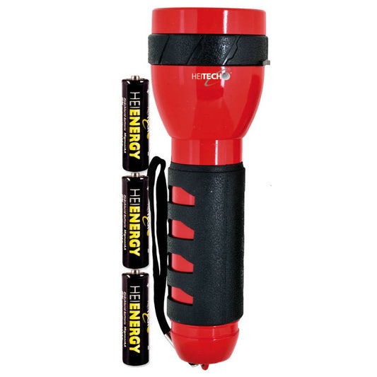 Raudonas žibintuvėlis su 9 LED, ilgis 19 cm, 4003558, Heitech