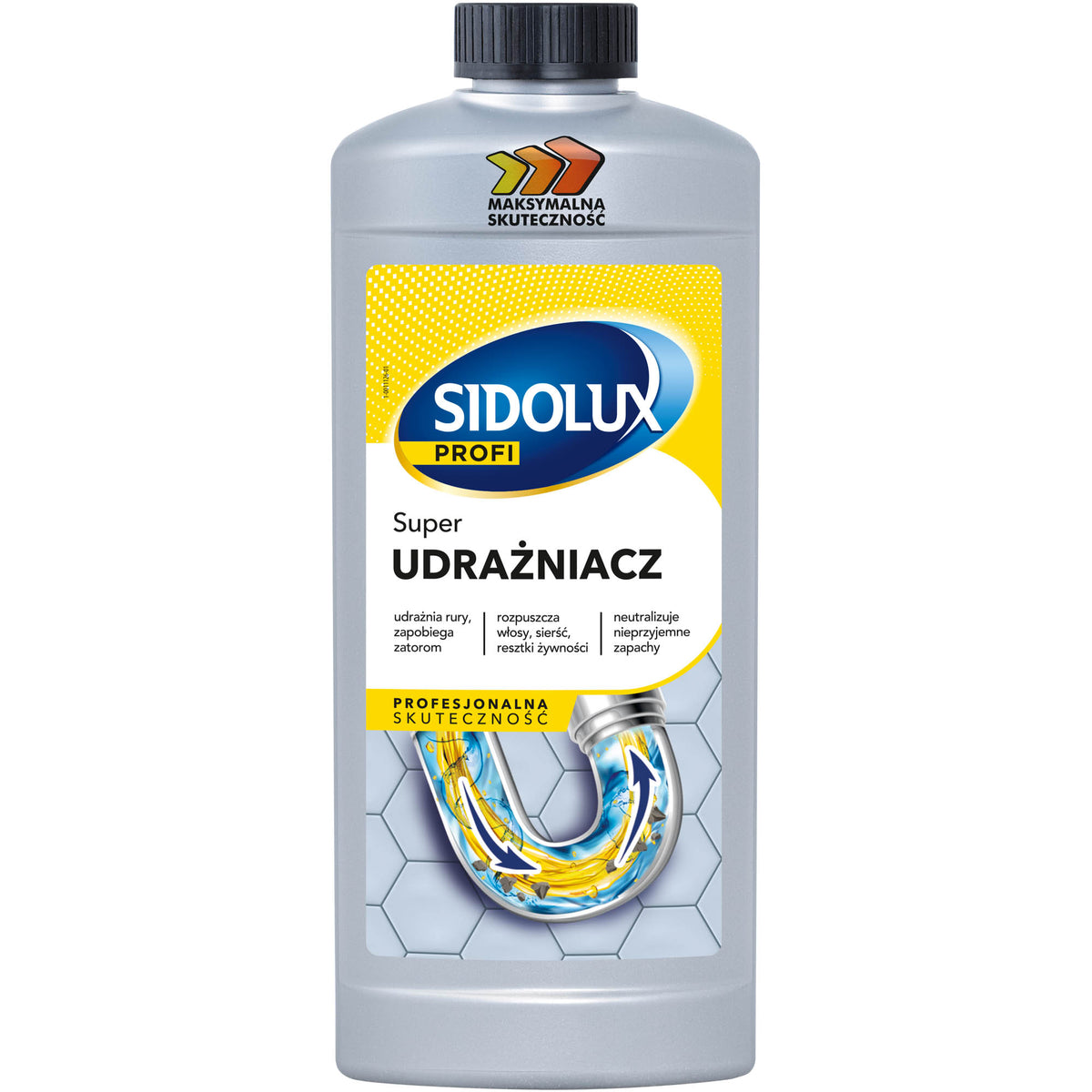 SIDOLUX PROFI vamzdžių užsikimšimų šalinimo priemonė, 1 l. 9 vnt. dėžėje.