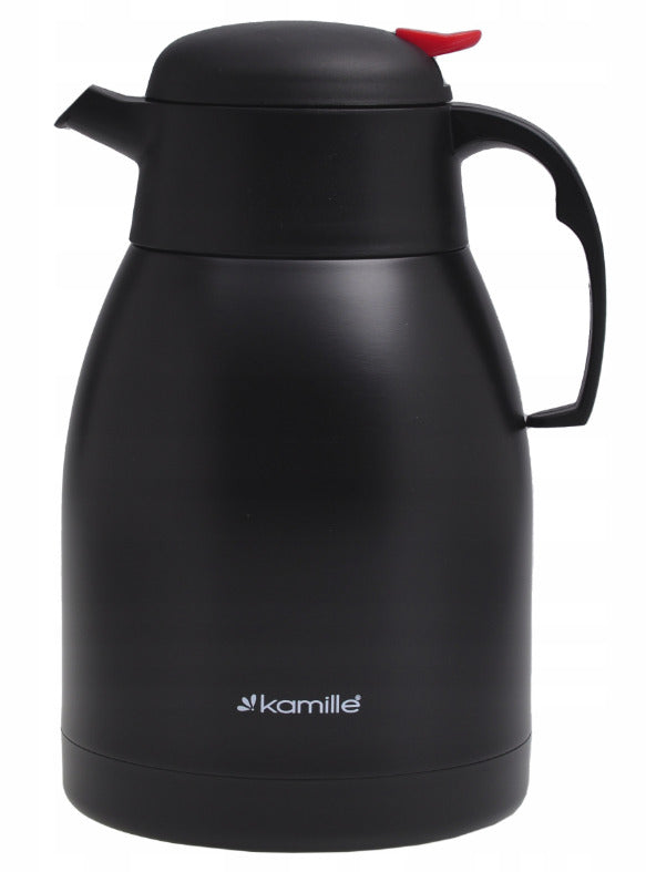 Nerūdijančio plieno termosas 1,5 L, juodas, 2218, KAMILLE