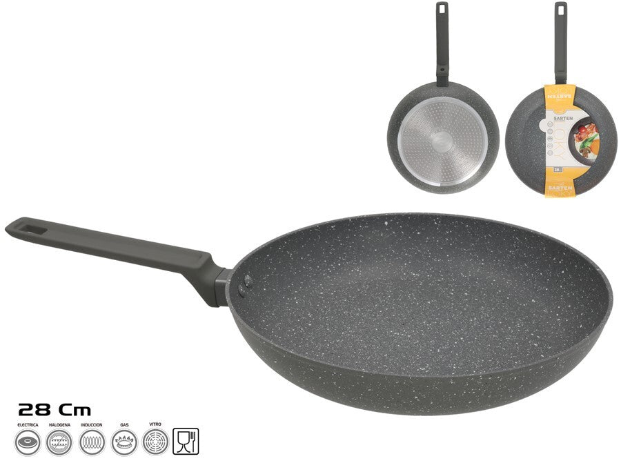 Keptuvė 28 cm, granito efekto, 5,6 x 48,5 x 28 cm, KITCHEN&GO