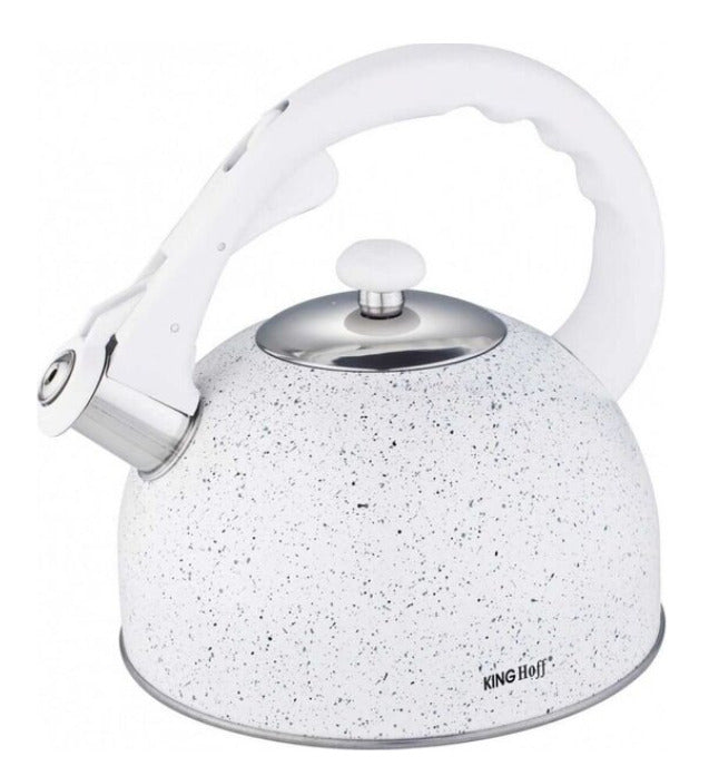 Virdulys, tradicinis, plieninis, balto marmuro, 2,6l Kinghoff KH 1407