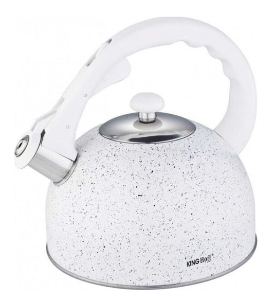 Virdulys, tradicinis, plieninis, balto marmuro, 2,6l Kinghoff KH 1407