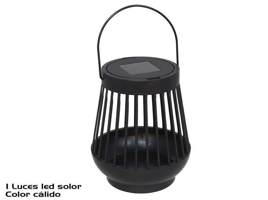 Juodas saulės žibintas, 1 LED, 12.50 x 12.50 x 15.00, GARDEN ENJOY