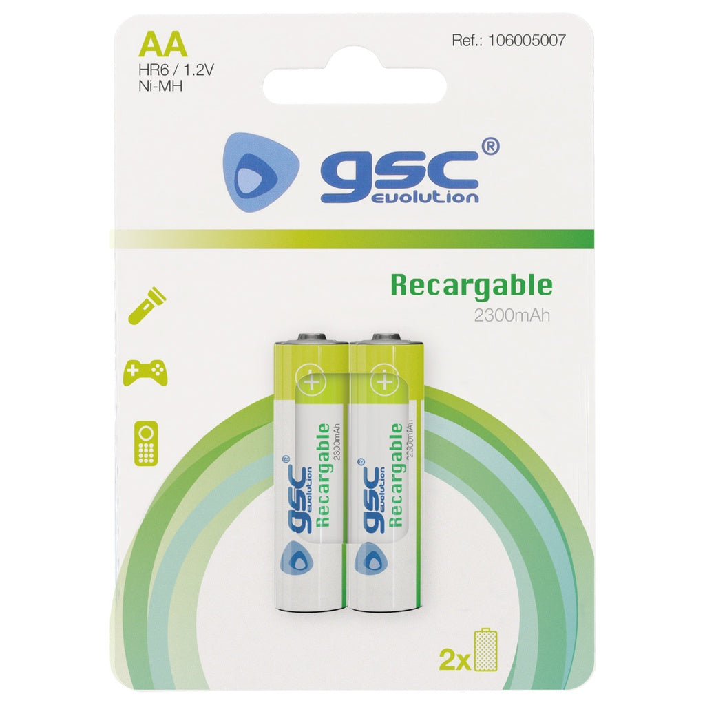 GSC evolution Rechargeable HR6 1,2V (AA) 2300mAh įkraunamos baterijos, 2 vnt./lizdinėje pakuotėje, 1