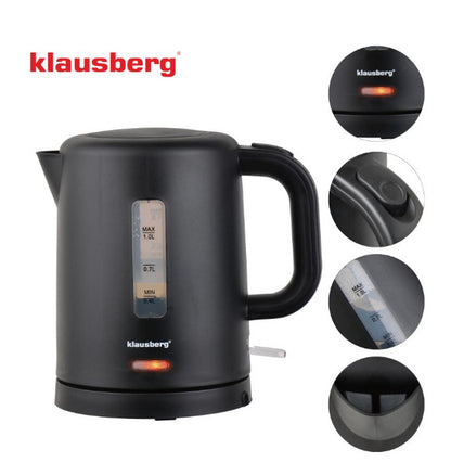 Elektrinis kelioninis virdulys, juodas, 1100W, 1L, KB 9046, Klausberg